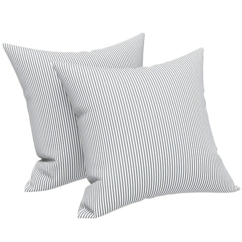 Livingsunrise Throw Pillow Covers Livingsunrise Outdoor Throw Pillow Covers 18 x 18 Inch, Modern Paisley Pattern Decorative Square Toss Pillow Case Pack of 2 for Home Patio Garden Sofa Bed Furniture, Topanga Stripe Grey