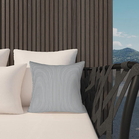 Livingsunrise Throw Pillow Covers Livingsunrise Outdoor Throw Pillow Covers 18 x 18 Inch, Modern Paisley Pattern Decorative Square Toss Pillow Case Pack of 2 for Home Patio Garden Sofa Bed Furniture, Topanga Stripe Grey