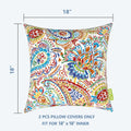 Livingsunrise Throw Pillow Covers Livingsunrise Outdoor Throw Pillow Covers 18 x 18 Inch, Modern Paisley Pattern Decorative Square Toss Pillow Case Pack of 2 for Home Patio Garden Sofa Bed Furniture, Paisley Chili