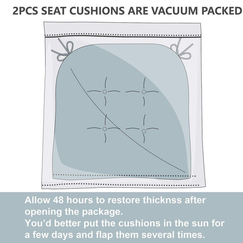 Livingsunrise U-Shape Tufted Seat Cushions Livingsunrise Indoor/Outdoor U-Shaped Wicker Seat Cushion, Decorative Tufted Chair Pads Seat Cushions Set for Patio Garden Home Office Furniture, 19"x19"x5", 2 Pack, Topanga Stripe Grey