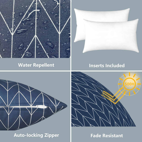 navy blue lumbar pillow fade resistant