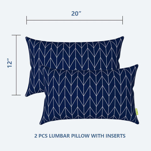 navy blue lumbar pillow 12x20