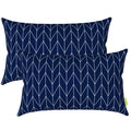 navy blue lumbar pillow set of 2