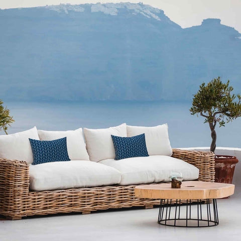 navy blue lumbar pillow for couch