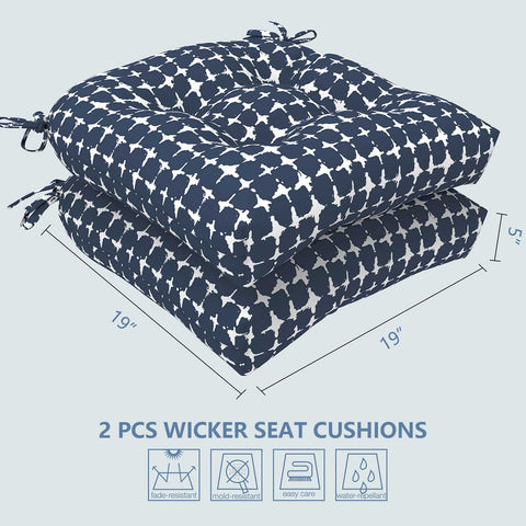navy blue seat cushions outdoor 19x19 