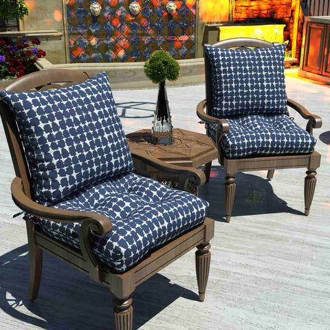 navy blue seat cushions outdoor on chair