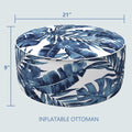 Inflatable Ottoman Palm Blue size