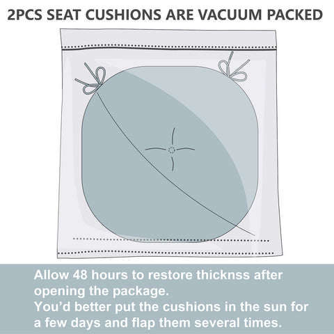LVTXIII Outdoor Round Bistro Seat Cushions 15"x15"x4" Navy Textured （Set of 2）