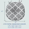 LVTXIII Outdoor Round Bistro Seat Cushions 15"x15"x4" Geomentry Grey（Set of 2）