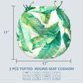 LVTXIII Outdoor Round Bistro Seat Cushions 15"x15"x4" Swaying Palms Capri （Set of 2）