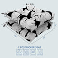 LVTXIII Outdoor Square Tufted Seat Cushions 19"x19"x5" Black Lush Leaf (Set of 2)