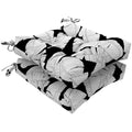 LVTXIII Outdoor Square Tufted Seat Cushions 19"x19"x5" Black Lush Leaf (Set of 2)