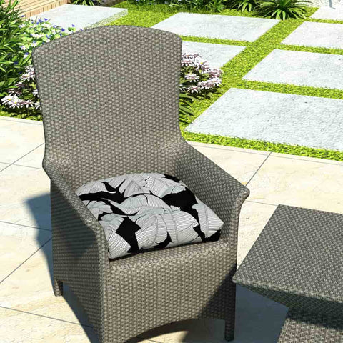 black and white seat cushions outdoor with chair