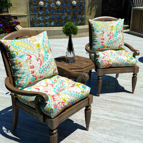 paisley seat cushions with chair