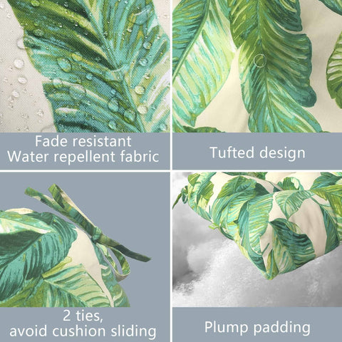 palm leaf seat cushion with ties