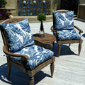LVTXIII Outdoor U-Shape Tufted Seat Cushions 19”x19”x5” Palm Blue （Set of 2）