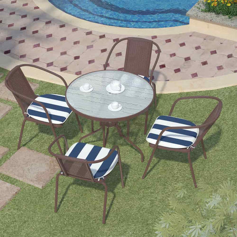LVTXIII Outdoor Seat Cushions Patio Chair Pads 16"x17" Cabana Navy