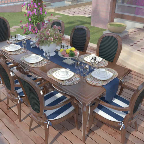 LVTXIII Outdoor Seat Cushions Patio Chair Pads 16"x17" Cabana Navy