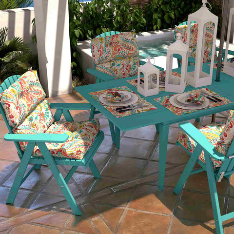 LVTXIII Outdoor High Back Patio Chair Cushion 44''X24''X4'' Pretty Paisley（Set of 2）