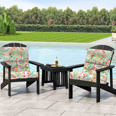 LVTXIII Outdoor High Back Patio Chair Cushion 44''X24''X4'' Pretty Paisley（Set of 2）