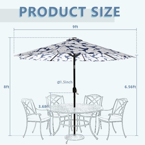 Patio umbrella Leaves Navy LVTXIII Outdoor