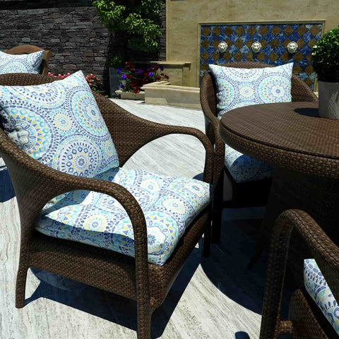 patio seat cushions blue chair