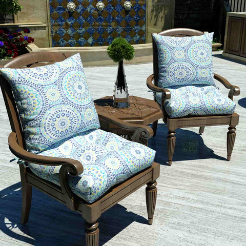 patio seat cushions blue chair patio
