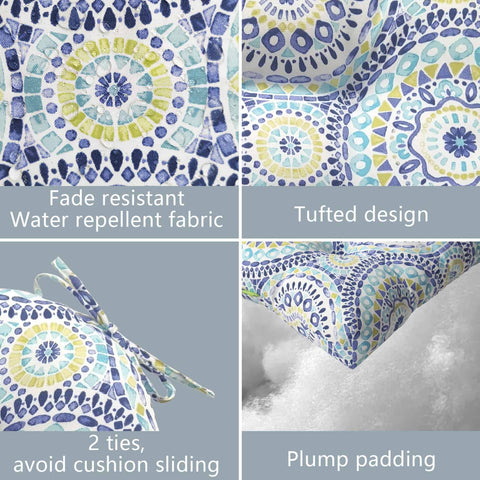 patio seat cushions blue details