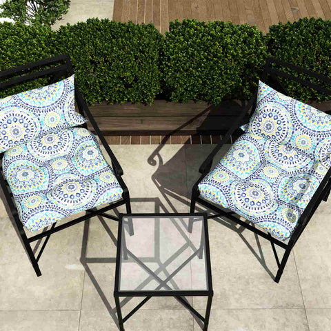 patio seat cushions blue with table