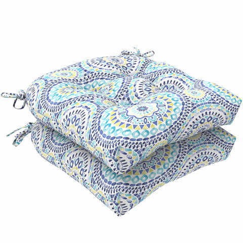 patio seat cushions blue set of 2