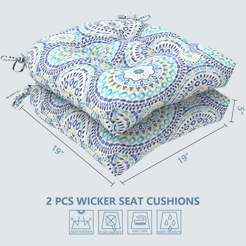 patio seat cushions blue size