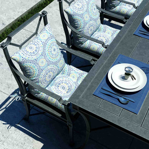 patio seat cushions blue outdoor