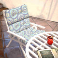 LVTXIII Outdoor High Back Patio Chair Cushion 44''X24''X4'' Delancey Lagoon（Set of 2）