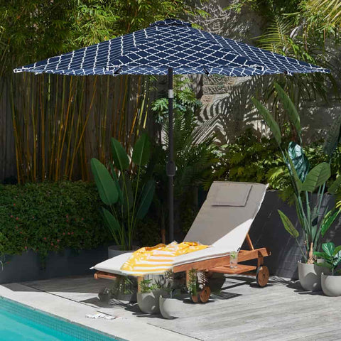 Patio Umbrella Geomentry Blue LVTXIII Outdoor