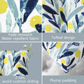 LVTXIII Outdoor Square Tufted Seat Cushions 19"x19"x5" Blue Leaves (Set of 2)