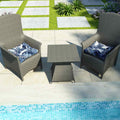 LVTXIII Outdoor Square Tufted Seat Cushions 19"x19"x5" Palm Blue （Set of 2）