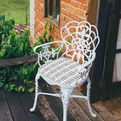 LVTXIII Outdoor Seat Cushions Patio Chair Pads 16"x17"  Herringbone Black White