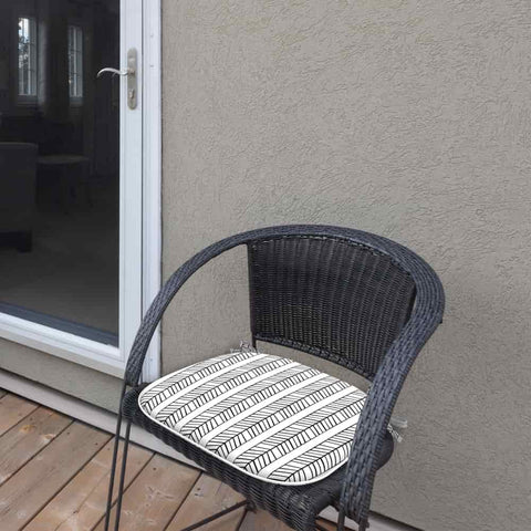 LVTXIII Outdoor Seat Cushions Patio Chair Pads 16"x17"  Herringbone Black White