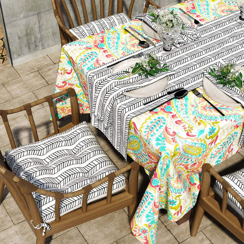 washable chair pads with ties on desk