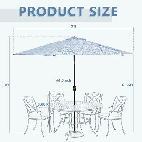 Patio outdoor umbrella Pebble Blue LVTXIII Outdoor